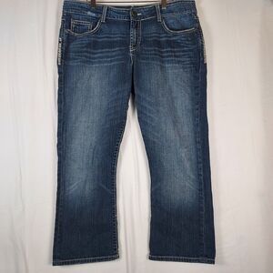 BKE Culture Jeans Men’s 34x24 Blue Distressed Straight Fit Cropped Hem Denim